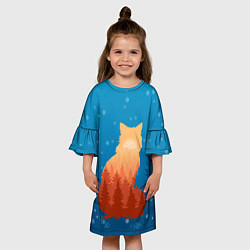 Платье клеш для девочки Лисица 3D, цвет: 3D-принт — фото 2