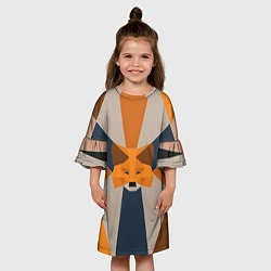 Платье клеш для девочки Metamask Крипто лиса, цвет: 3D-принт — фото 2