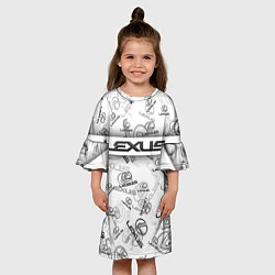 Платье клеш для девочки LEXUS BIG EMBLEMA PATTERN, цвет: 3D-принт — фото 2