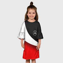 Платье клеш для девочки MERCEDES BENZ КАРБОН И КРАСНАЯ ВОЛНА, цвет: 3D-принт — фото 2