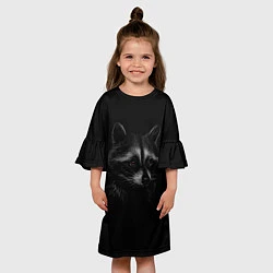 Платье клеш для девочки Милаха енот, цвет: 3D-принт — фото 2
