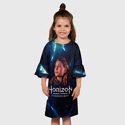 Платье клеш для девочки Horizon Forbidden West - Молнии, цвет: 3D-принт — фото 2