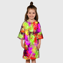 Платье клеш для девочки Пиксельный камуфляж Диско, цвет: 3D-принт — фото 2