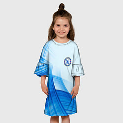 Платье клеш для девочки Chelsea FC челси фк, цвет: 3D-принт — фото 2