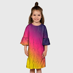 Платье клеш для девочки Паттерн с воздушной гимнастикой, цвет: 3D-принт — фото 2