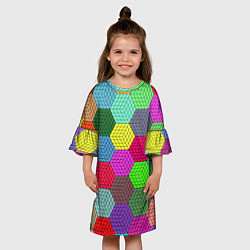 Платье клеш для девочки Геометрический узор Pattern, цвет: 3D-принт — фото 2