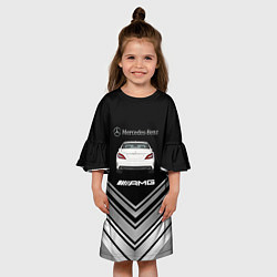Платье клеш для девочки MercedesAMG gt, цвет: 3D-принт — фото 2