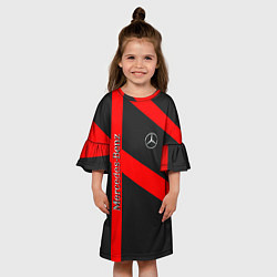 Платье клеш для девочки Mercedes мерседес amg, цвет: 3D-принт — фото 2