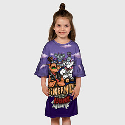 Платье клеш для девочки Мыши-Байкеры с Марса Рокеры, цвет: 3D-принт — фото 2