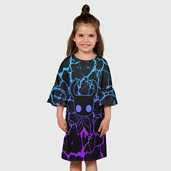Платье клеш для девочки Hollow Knight образ текстура, цвет: 3D-принт — фото 2