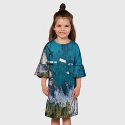 Платье клеш для девочки SWIMMING WITH SHARKS, цвет: 3D-принт — фото 2