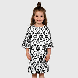 Платье клеш для девочки White Pattern Dope Camo Dope Street Market, цвет: 3D-принт — фото 2
