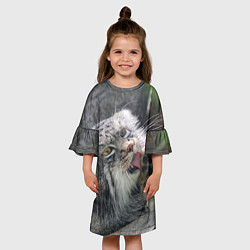 Платье клеш для девочки Манул Лапка, цвет: 3D-принт — фото 2