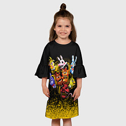 Платье клеш для девочки Фредди и Компания, цвет: 3D-принт — фото 2