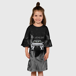 Платье клеш для девочки Lexus лексус огонь, цвет: 3D-принт — фото 2