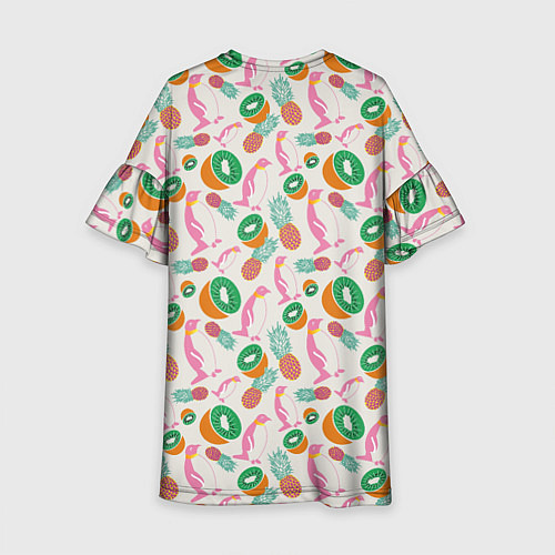 Детское платье Пингвины, киви и ананасы / 3D-принт – фото 2