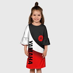 Платье клеш для девочки ЯМАХА - СПОРТИВНЫЙ КАРБОН, цвет: 3D-принт — фото 2