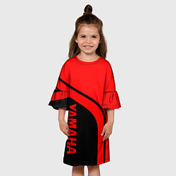 Платье клеш для девочки ЯМАХА - YAMAHA КРАСНЫЙ СТИЛЬ, цвет: 3D-принт — фото 2