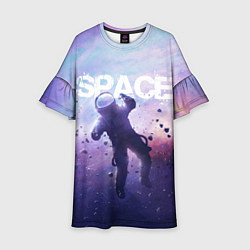 Платье клеш для девочки Space walk, цвет: 3D-принт