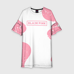 Платье клеш для девочки Black pink, цвет: 3D-принт
