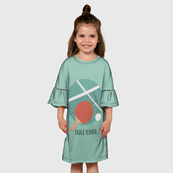 Платье клеш для девочки TABLE TENNIS Теннис, цвет: 3D-принт — фото 2