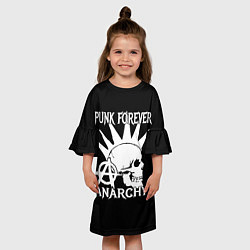 Платье клеш для девочки PUNK FOREVER ANARCHY, цвет: 3D-принт — фото 2