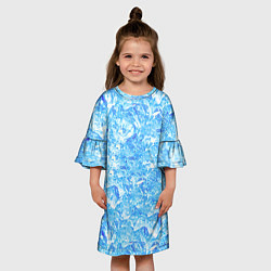 Платье клеш для девочки Сапфировые Кубики Льда, цвет: 3D-принт — фото 2