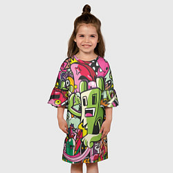Платье клеш для девочки Гневный Крипер, цвет: 3D-принт — фото 2
