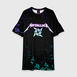 Платье клеш для девочки Metallica металлика neon, цвет: 3D-принт