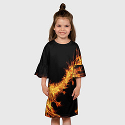 Платье клеш для девочки Огонь Стихия, цвет: 3D-принт — фото 2