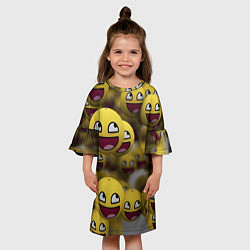 Платье клеш для девочки Смаил - 3d, цвет: 3D-принт — фото 2