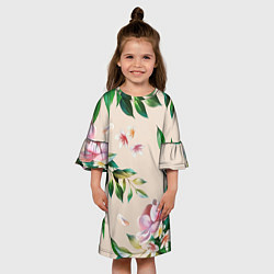 Платье клеш для девочки Цветы Летние, цвет: 3D-принт — фото 2
