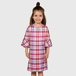 Платье клеш для девочки Клетчатая сумка челночника паттерн Дань 90-ым, цвет: 3D-принт — фото 2