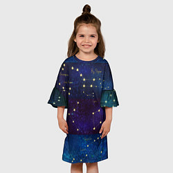 Платье клеш для девочки Самые известные созвездия Северного полушария лето, цвет: 3D-принт — фото 2
