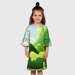 Платье клеш для девочки Вселенная марио, цвет: 3D-принт — фото 2