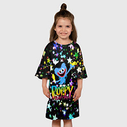 Платье клеш для девочки POPPY PLAYTIME HAGGY WAGGY ХАГГИ ВАГГИ ЗВЕЗДЫ, цвет: 3D-принт — фото 2