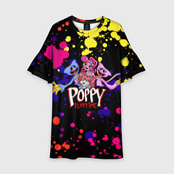 Платье клеш для девочки Poppy Playtime Huggy, Kissy, Poppy, Mommy Long Leg, цвет: 3D-принт