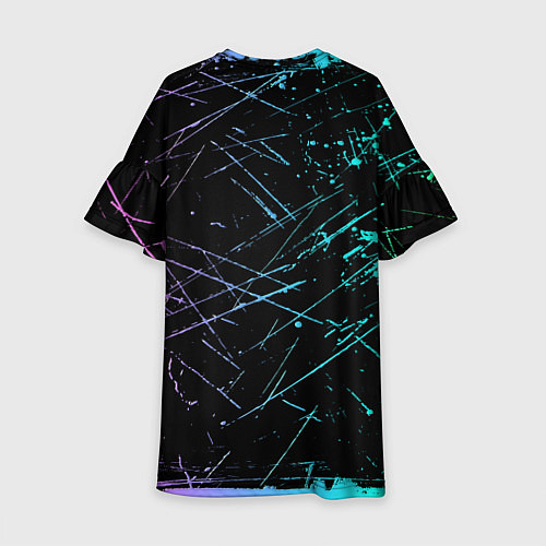 Детское платье ROBLOX неоновый логотип / 3D-принт – фото 2