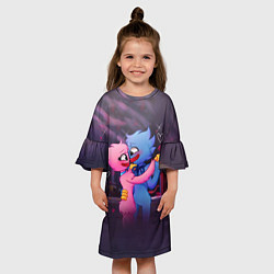 Платье клеш для девочки POPPY PLAYTIME Влюбленные Хагги Вагги и Кисси Мисс, цвет: 3D-принт — фото 2