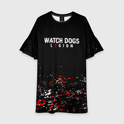 Платье клеш для девочки Watch Dogs 2 Брызги красок, цвет: 3D-принт