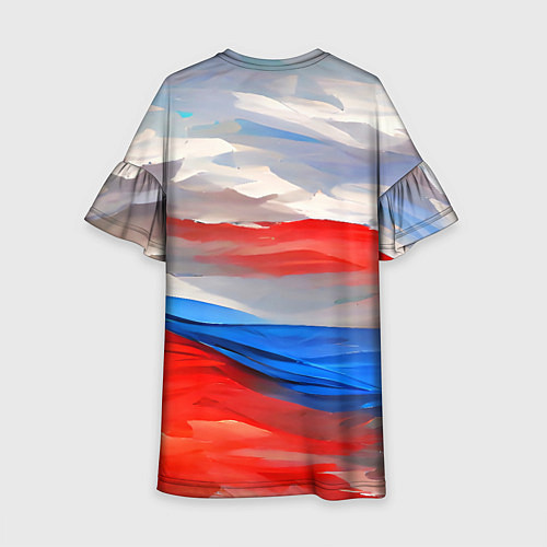 Детское платье Флаг России в красках / 3D-принт – фото 2