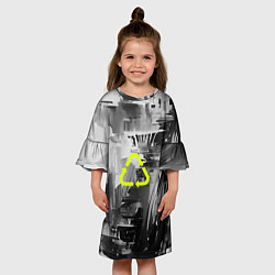 Платье клеш для девочки Recycling, цвет: 3D-принт — фото 2