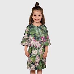 Платье клеш для девочки Цветы Лилия Тигровая, цвет: 3D-принт — фото 2