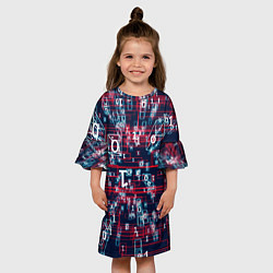 Платье клеш для девочки ОПТИЧЕСКАЯ ИЛЛЮЗИЯ ЦИФР, цвет: 3D-принт — фото 2