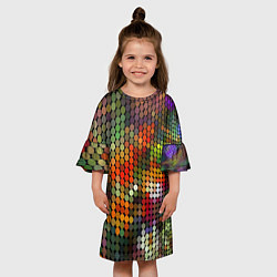Платье клеш для девочки Диско шар, цвет: 3D-принт — фото 2