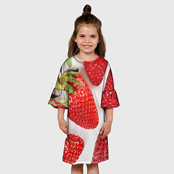Платье клеш для девочки Strawberries, цвет: 3D-принт — фото 2