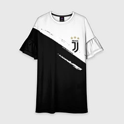 Платье клеш для девочки Juventus маленькое лого, цвет: 3D-принт