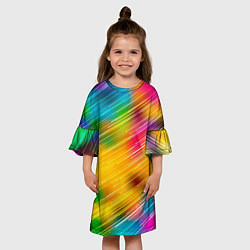 Платье клеш для девочки RAINBOW POLYCHROME, цвет: 3D-принт — фото 2