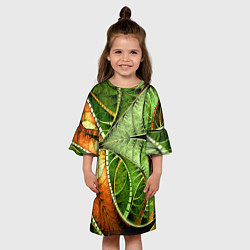 Платье клеш для девочки Растительный абстрактный фрактальный паттерн Veget, цвет: 3D-принт — фото 2