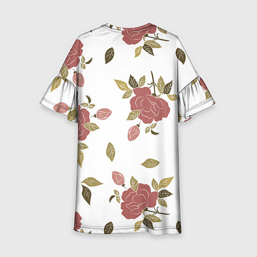 Детское платье Розовые розы на светлом фоне / 3D-принт – фото 2